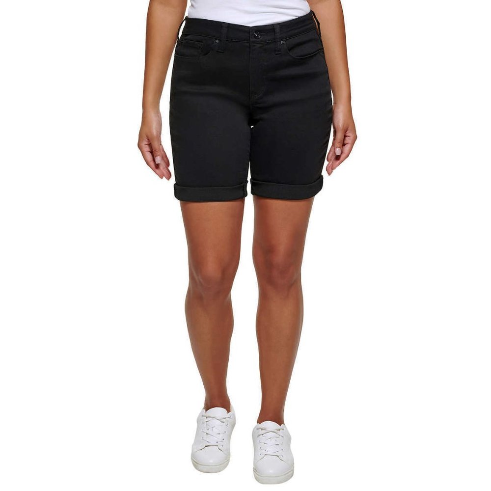 NWT DKNY Jeans Women's 9" Bermuda Summer Shorts Rolled Hem Size 6 $55 AA258